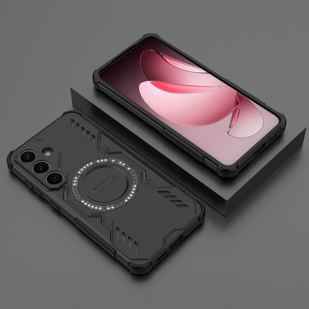 For Samsung Galaxy S25 Magnetic Case Butterfly Armor Hollow Heat Dissipation PC+TPU Phone Cover