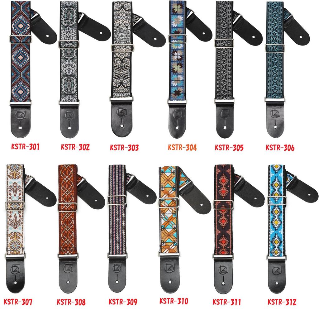 Kikutani KSTR-305 Guitar/Bass Strap, 50mm Wide, 950-1,620mm