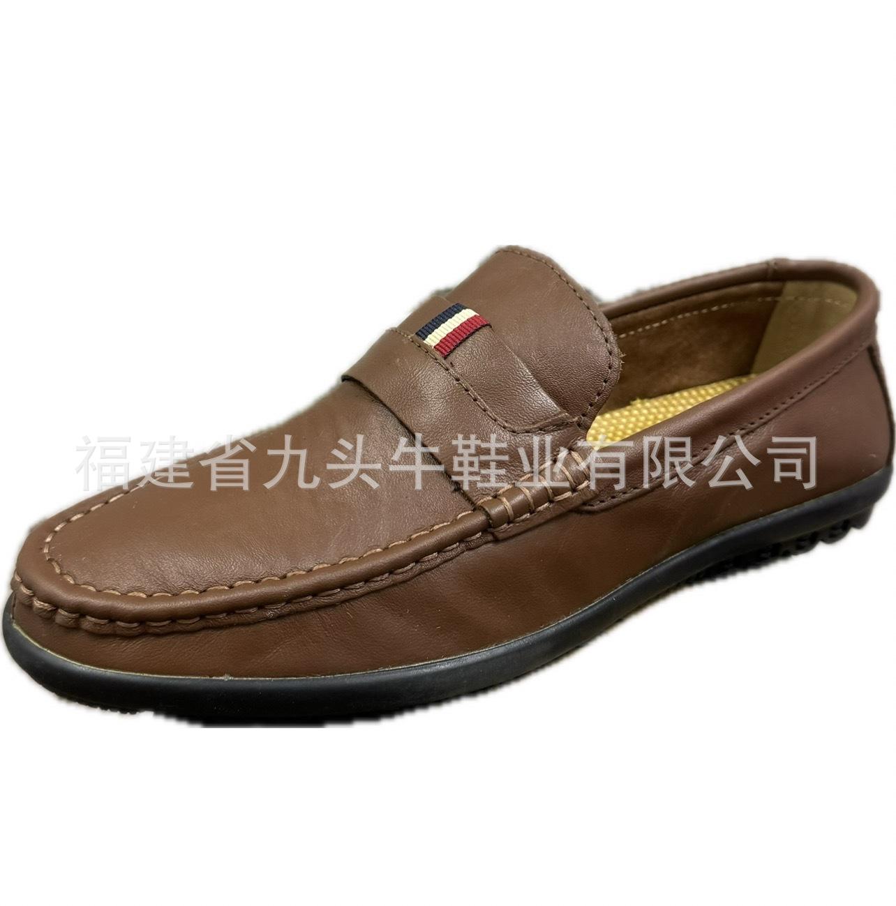 

Foreign trade spring and autumn men s Doudou shoes first layer cowhide fashion casual leather shoes driver men s shoes foot driving shoes 44
