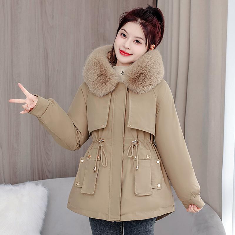 Winter new women's hooded short warm women's versatile loose fashion women's coat