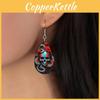 Themed Flower Halloween Skull Patterns Water Droplet Shaped Women Earrings