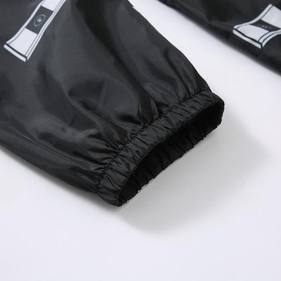 Menn jakke hette glidelås lukkes anti-UV pustende vindtett daglig slitasje elastisk mansjett Bokstavtrykk jakke frakk for hverdagen