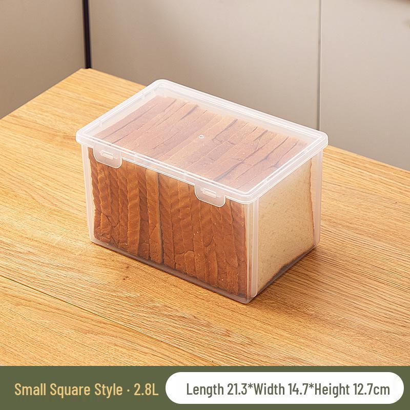Transparent Food-grade Plastic Storage Box with Lid for Bread & Cereal