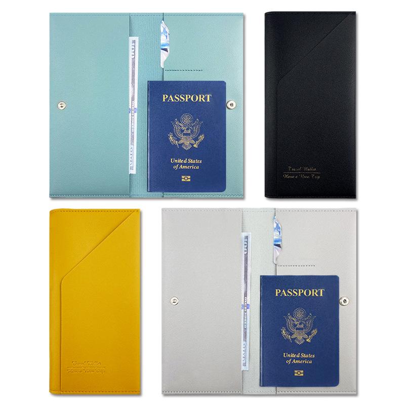 In-Stock Customizable PU Leather Travel Document Bag & Multi-functional Passport Holder