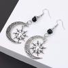 Gothic Dark Style Mond Sonne Pentagramm Ohrring Okkult Halbmond Wicca Hexe Hängeohrringe Für Frauen Männer Hanmade Goth Schmuck Geschenk