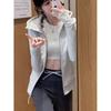 New Spring Slimming Hooded Zip-Up Sweatshirt - Korean Style