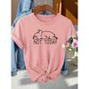 Women Cotton Short Sleeves T-shirts Not Today French Bulldog Women's Tee Lazy Dog Graphic