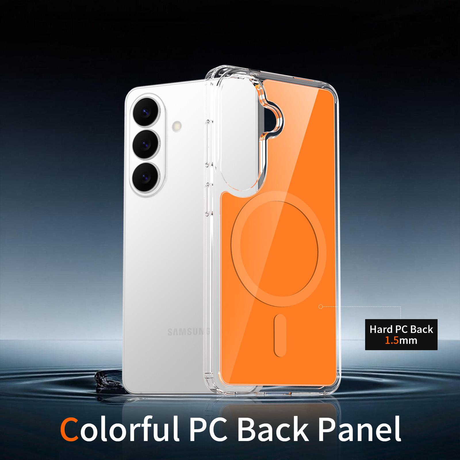 Samsung S26 Plus Drop-Proof Magnetic Double-Layer Acrylic Phone Case S26 Ultra оранжевый