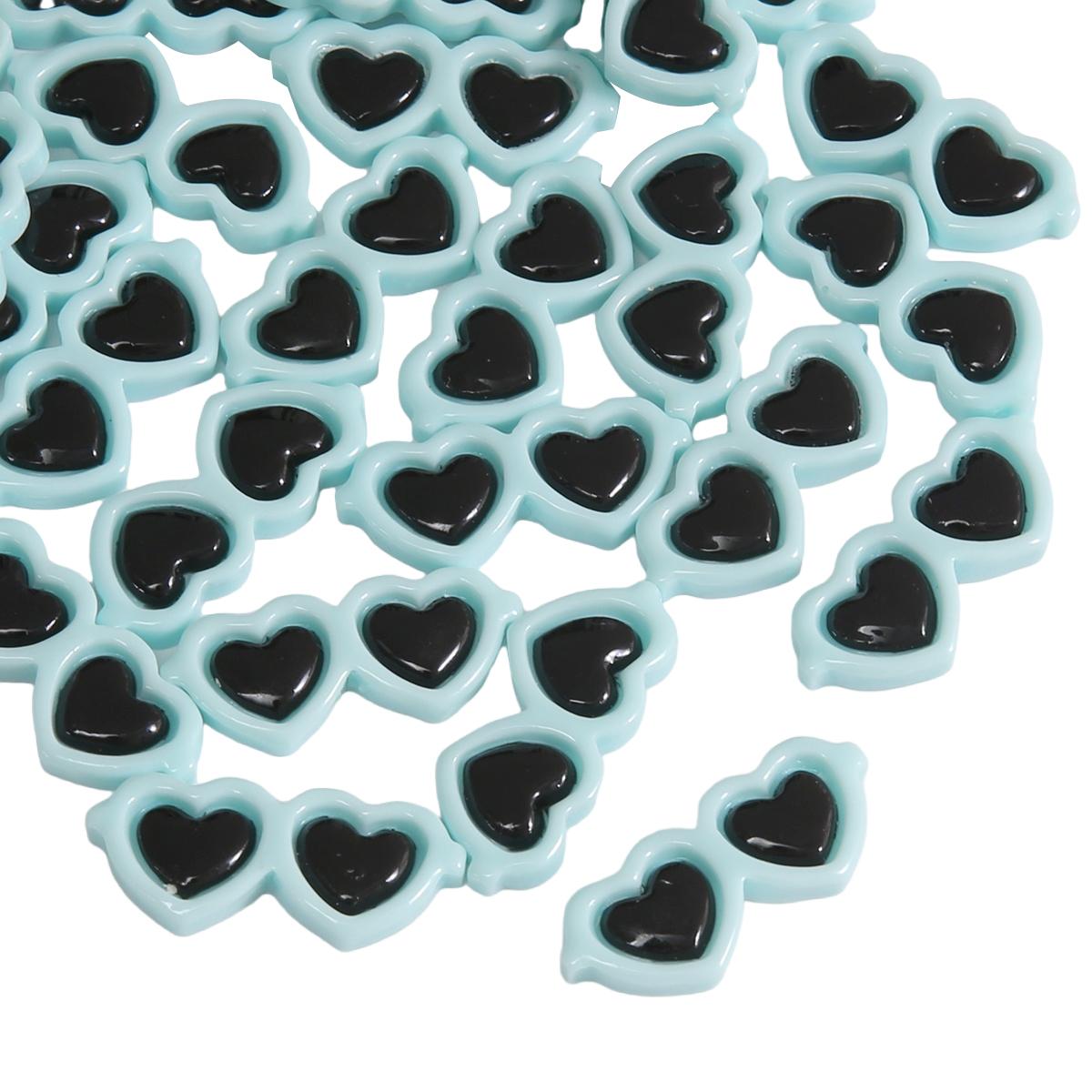 

Acrylic Heart-shaped Glasses Accessories For DIY Jewelry Making 29x13mm светло-синий