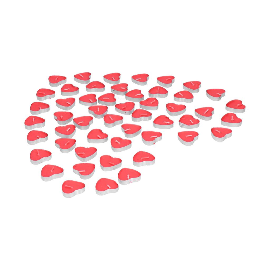 50Pcs HeartShaped Candle Romantic Love Tealight Candle for Wedding Birthday Holidays