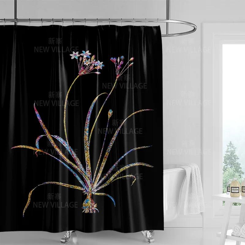 

Tropical Plant Shower Curtain, Bathroom Bathtub Waterproof Shower Curtain, House Decoration 180X200Cm Bathroom Curtain W60H190(CM)-1 Pcs
