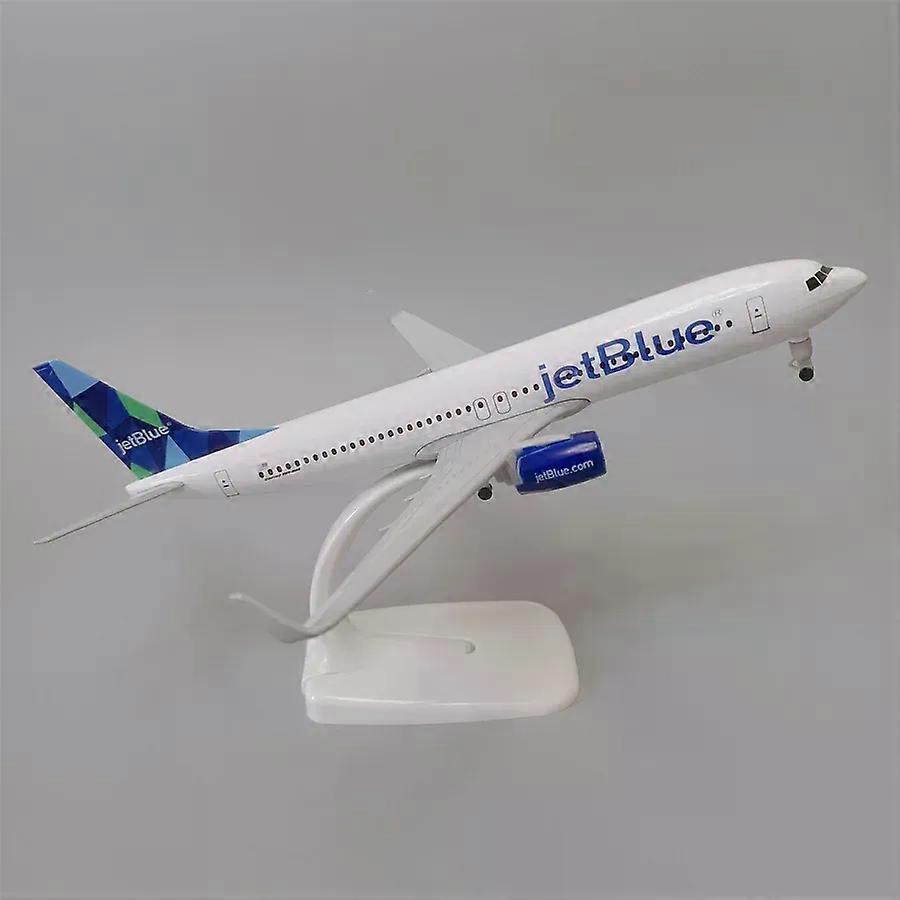 20cm Alloy Metal USA Air JET BLUE JetBlue Airlines Boeing 737 B737 Airways Diecast Airplane Model Plane Aircraft w Landing Gears