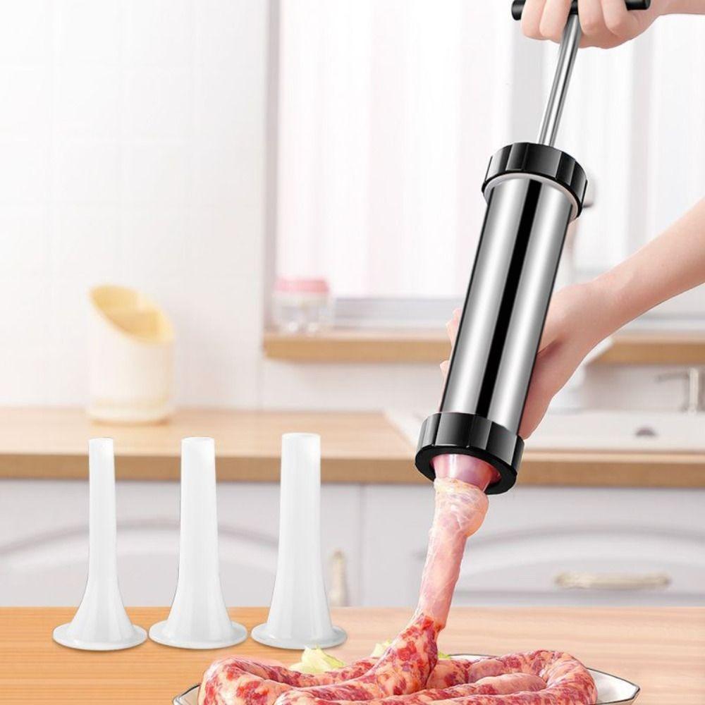 Manaul Sausage Maker Widened Tube Sausage Stuffer Meat Tool Sausage Filler  Restaurant