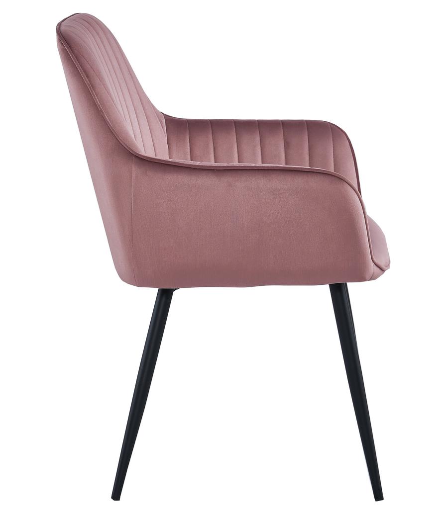 SOLDEN Chair - Pink Velvet / Black Legs X 1
