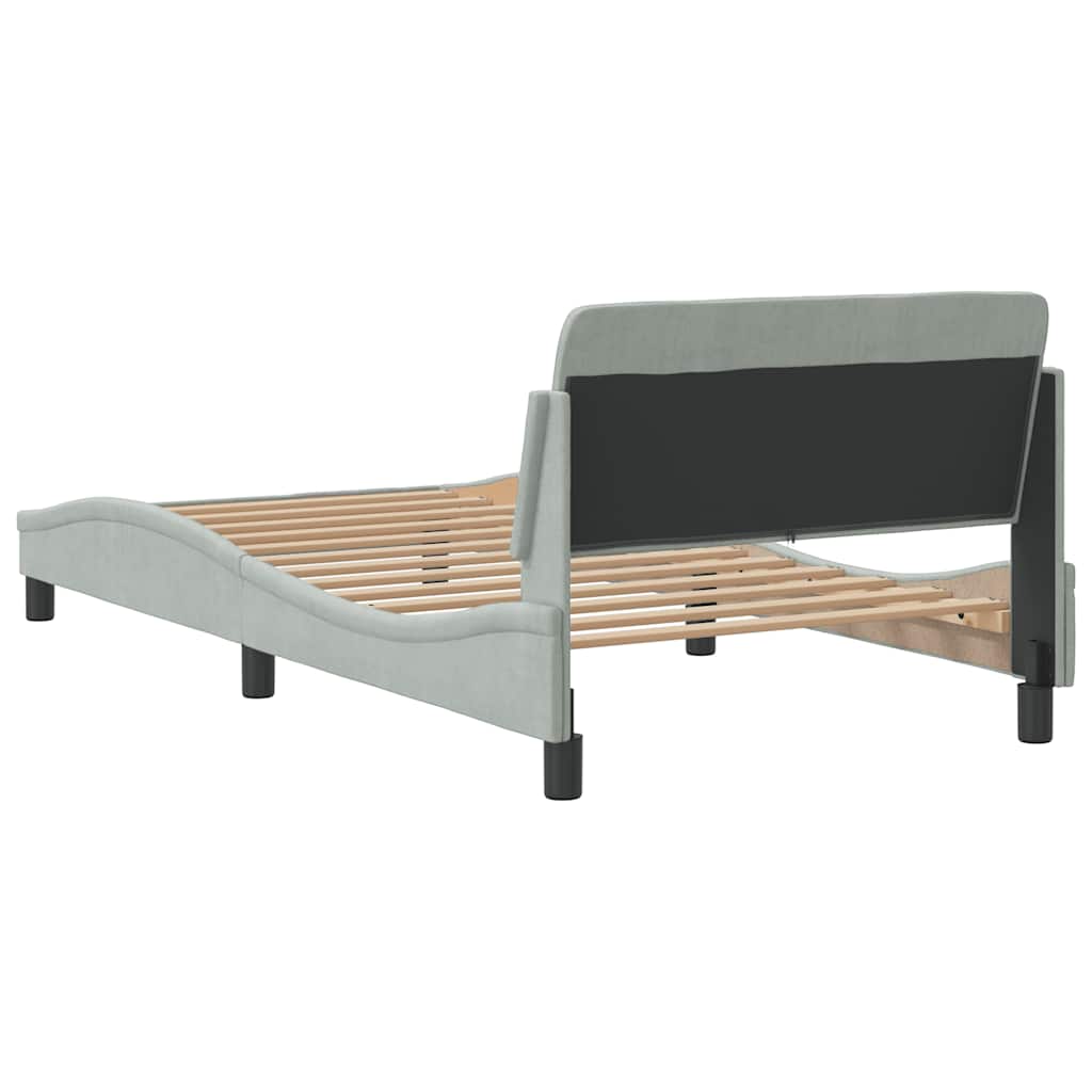 Dover  Bed Frame Light Grey 100 x 200 cm Velvet