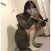 Korean Version of White Pointed High-heeled Boots, But Knee Thick Heels, Thin Elastic Boots, Small Man