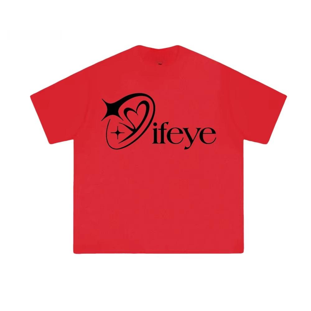 Creative Ifeye Printed Pure Cotton T-shirt Men and Women with The Same Round Neck Cotton Short-sleeved T-shirt  Y2k  Korean