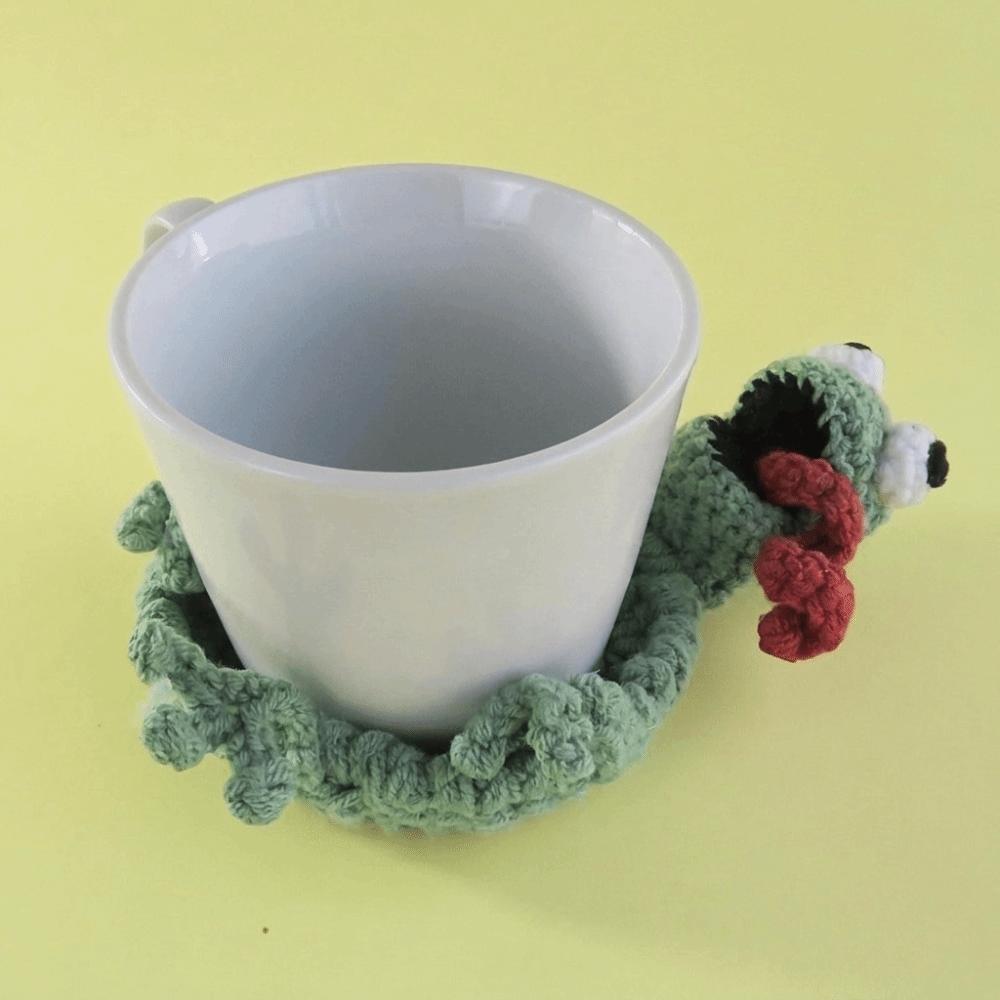 Cute 3D Design Crochet Animal Coaster Funny Non-Slip Knitted Cup Mat Washable Cartoon Water Cup Mat Office