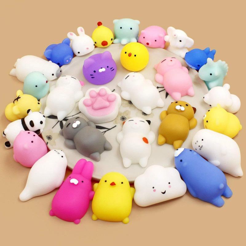 50pcs Cute Animals Vent and Relieve Stress with Toys and Small Gifts Soft Rubber Animal Pinching