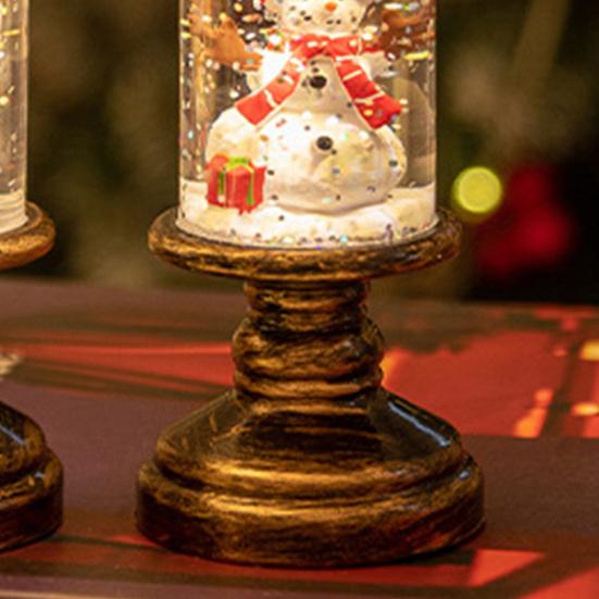 Christmas Flameless LED Candles Battery Operated Santa Snow Decorative Lamp Home Porch Tabletop Party Decor