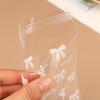 50Pcs White Ballet Biscuit Opp Self-Adhesive Bag Bowknot Candy Chocolates Dessert Self Sealing Bag Gift Bag Card Storage Bag