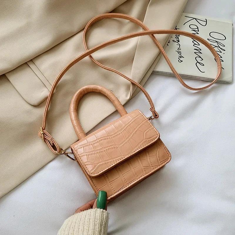 PU Leather Mini Shoulder Bag Casual Solid Color Clamshell Messenger Crossbody Bag