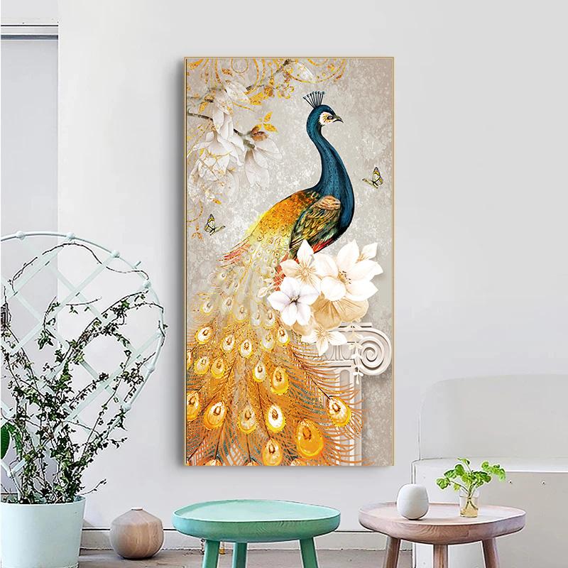 Beauty Peacock Animal Pictures Canvas Painting Posters and Prints Wall Art Pictures for Living Room Home Decor Cuadros