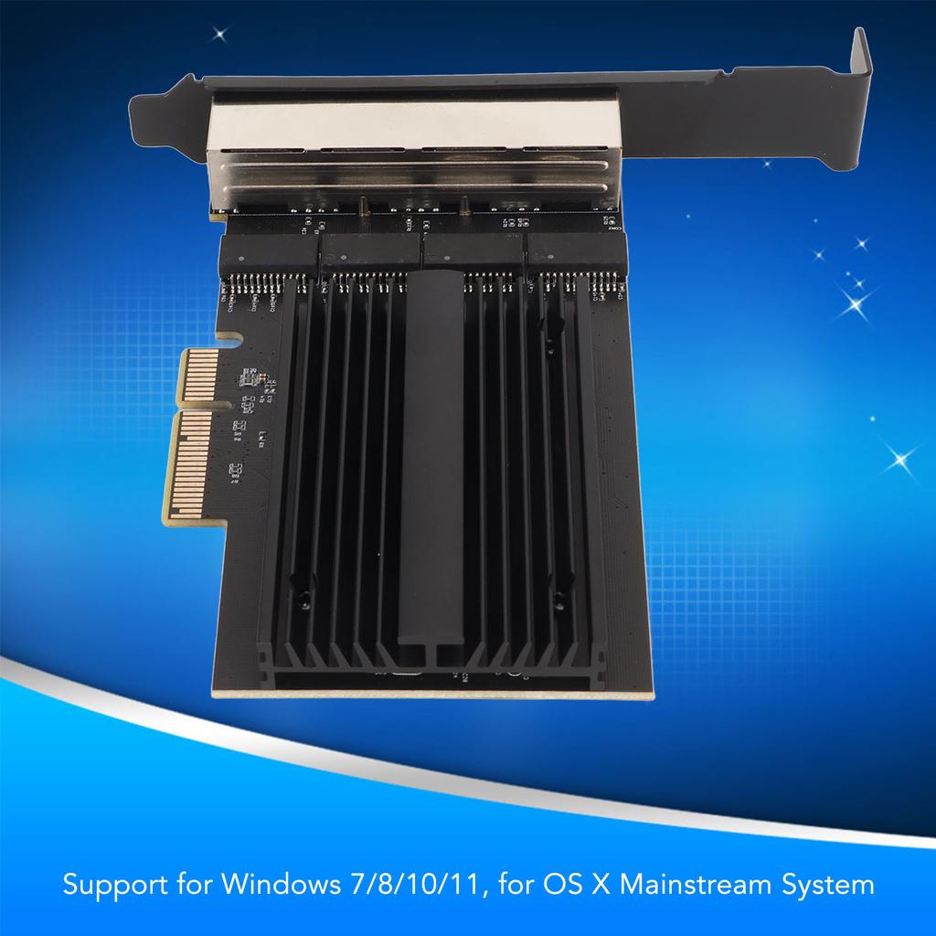 4 Port RJ45 Gigabit Ethernet Card 10100100025000 Mbps PCIE Network Interface Card for Gaming