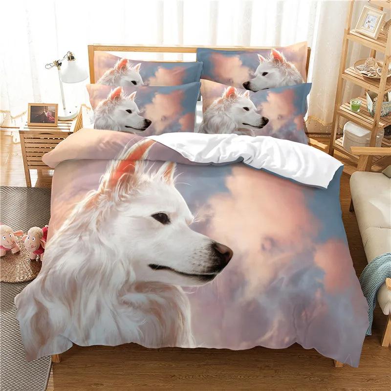 Wolf Pattern Bedding Set, Duvet Set, 3D Digital Printing Bed Three-Piece Set, Fashionable Design
