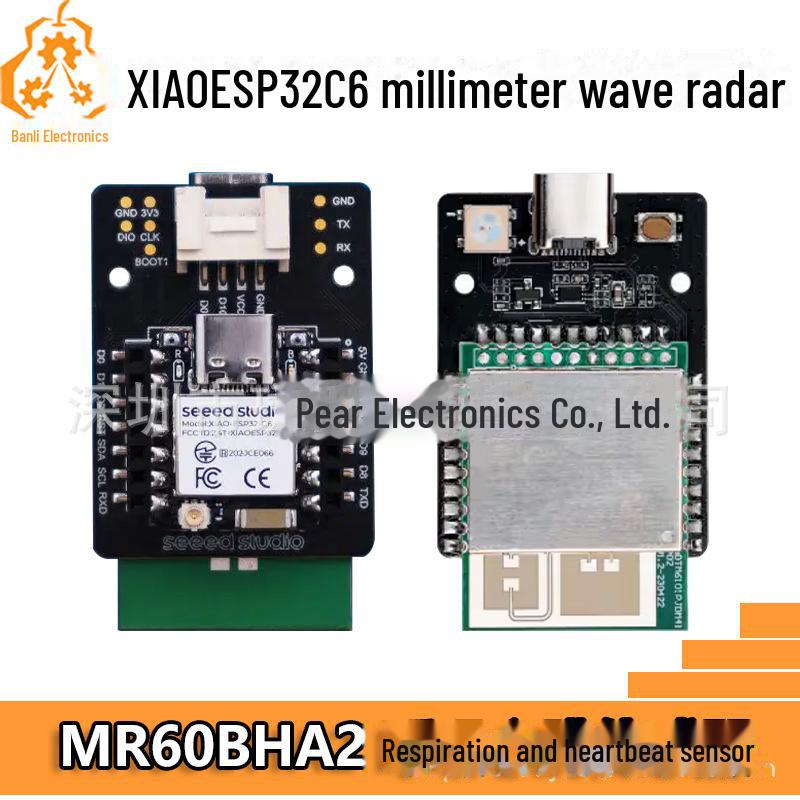 

XIAO ESP32 C6 60GHz mmWave Radar Breathing & Heartbeat Sensor Kit MR60BHA2