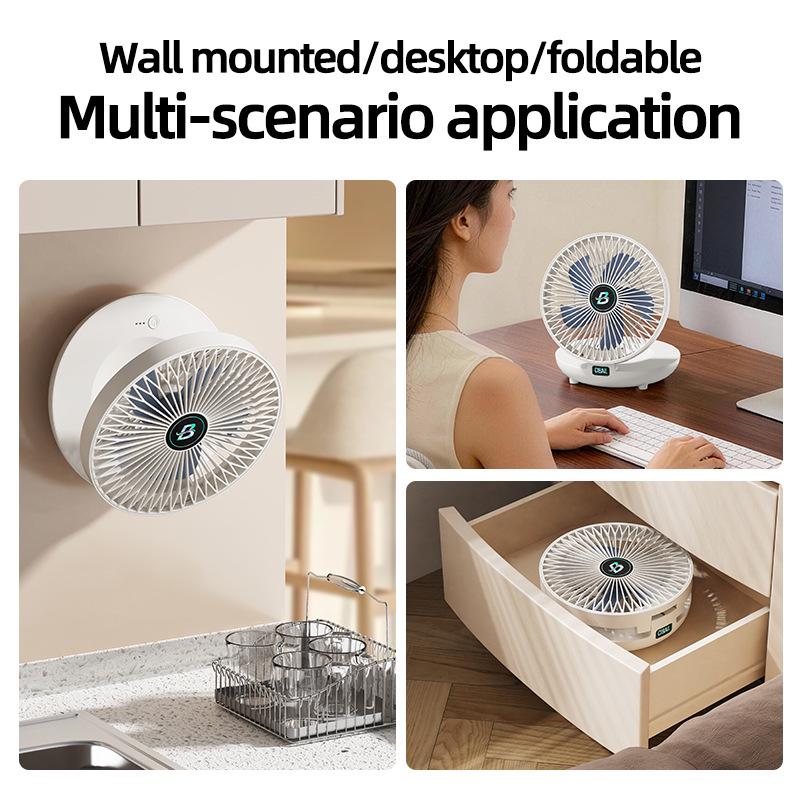 Portable USB Rechargeable Wall-Mountable and Desktop Fan for Dorms and Outdoors