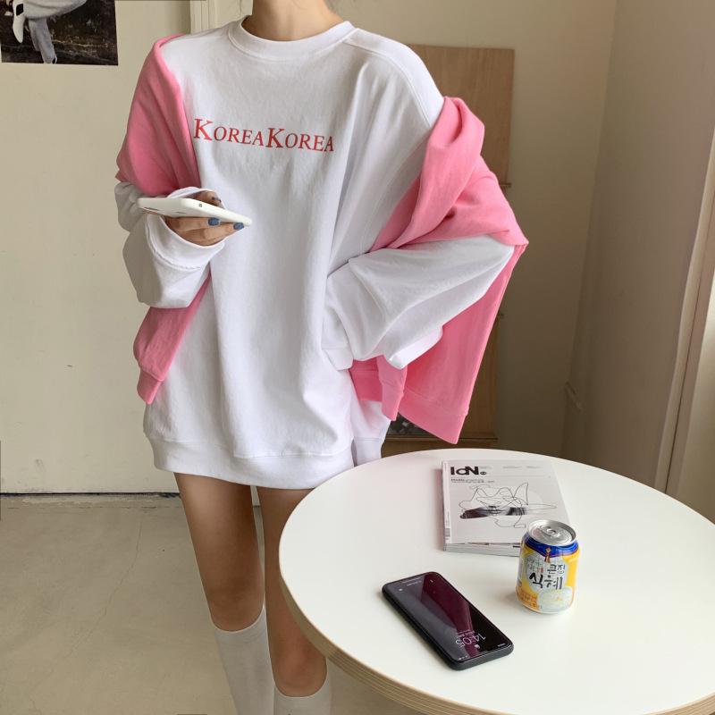 Dame Lyseblå Retro Street Style Koreansk Løs Genser