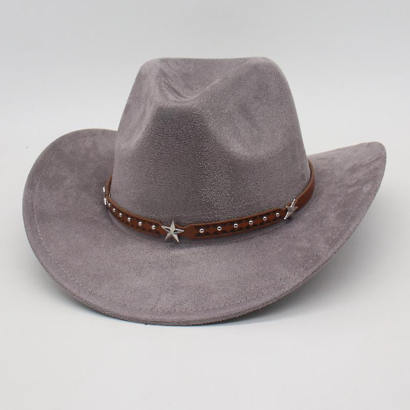 Jazz Hat Woolen Top Hat Fried Street British Style Cowboy Hat Internet Celebrity Wide Brim Concave Simple Styling Lady