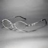 Luxury Diamond Metal Rimless Reading Glasses Women Hd Anti Blue Presbyopic Glasses Trendy Anti Fatigue Prescription Women Reader