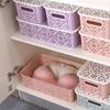 Plastic Storage Box Stackable Storage Container Hollow Out Delicate Storage Basket With Lid For Clothes Toy Home Storage Supply