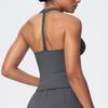 European & American Breathable Wide-Leg Pants with Fitness Halter & Strappy Long-Sleeve Yoga Top