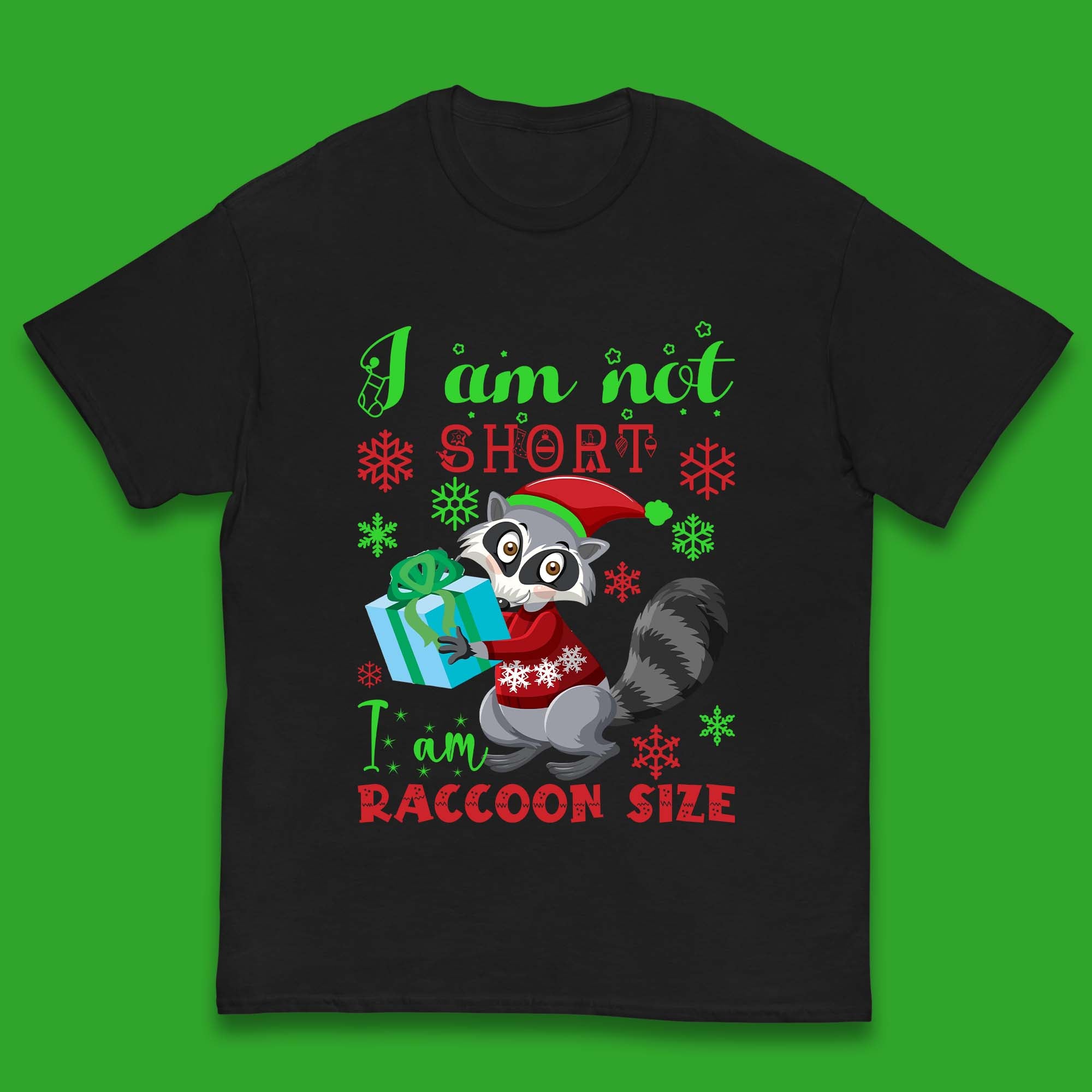 Raccoon Christmas Kids T-Shirt 100