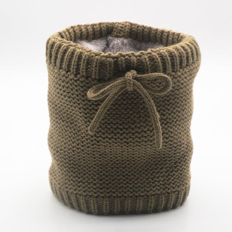 Winter New Wool Neck Cover Fleece Scarf Windproof Mask Solid Color Knitted Twist Hat Warm Scarf