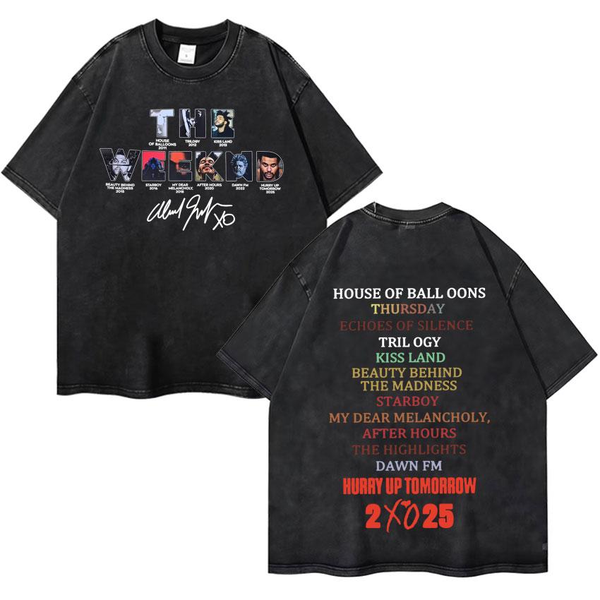 Camiseta Clásica Oversize Lavada Vintage XO de The Weeknd para Hombre y Mujer Camisetas de Manga Corta de Alta Calidad Camisetas Acogedoras para Adolescentes
