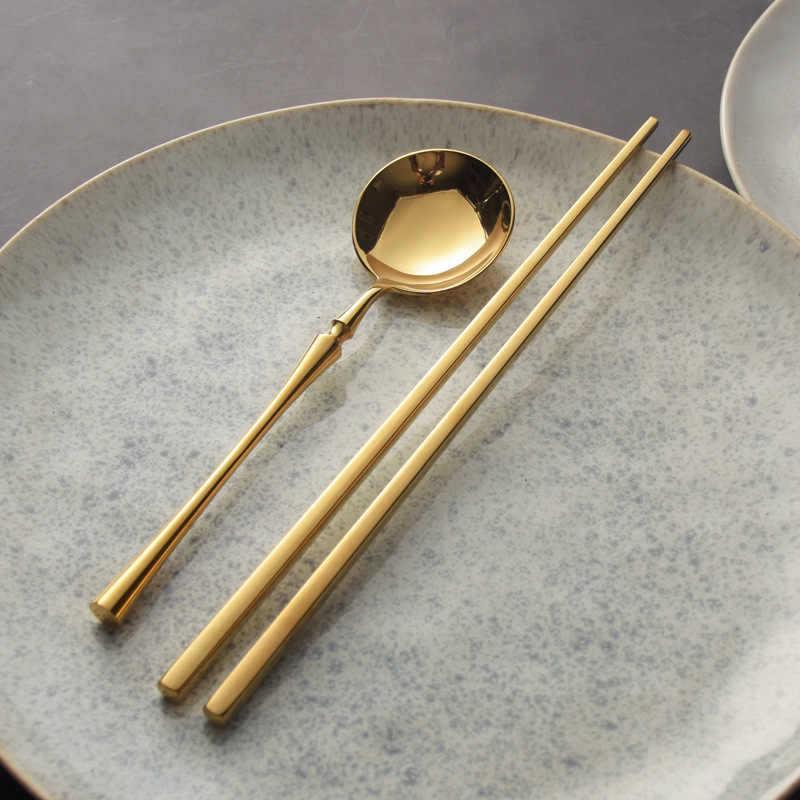 Elegant Cross-Border 304 Stainless Steel Cutlery Set: Slim Waist Steak Knife, Fork, Spoon, Soup Spoon & Flat Spoon.