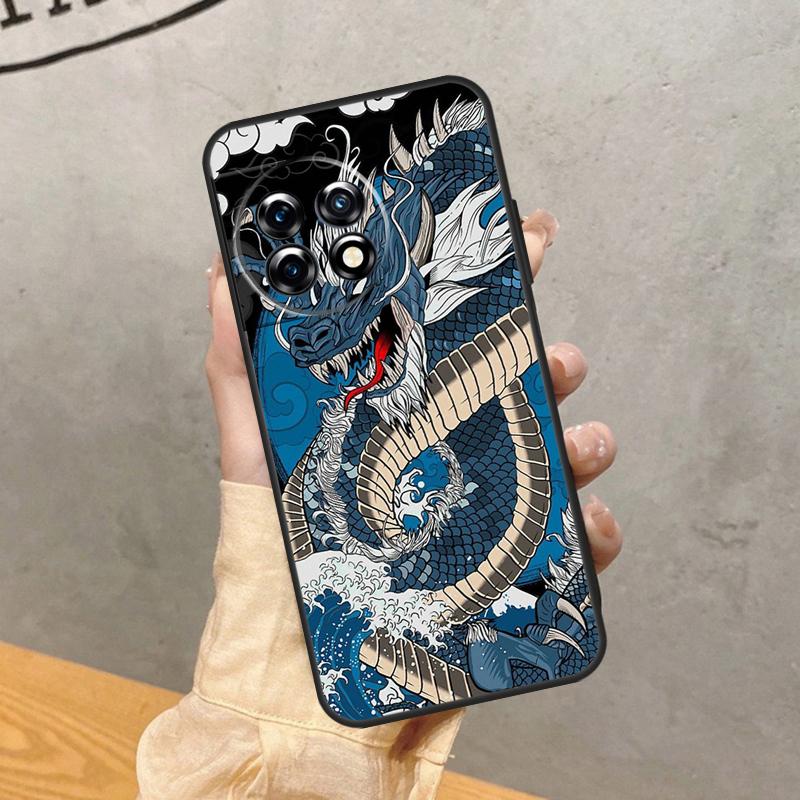 Japanese Dragon Case For OnePlus 15 R 13 13R 13T 12 11 10R 10T 8T 9 10 Pro Nord CE 5 4 2 3 Lite N20 N30 Cover