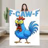 Warm Soft Blanket Girls Boys Picnic F-Caw-F Chicken Cartoon Bedding Throws Flannel Bedspread For Living Room Sofa Bed Cover