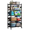Upgraded 5-Tier Floor Storage Rack with Guardrail