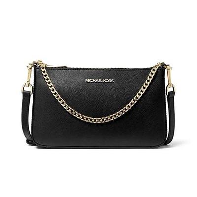 MK Jet Set Kæde Minimalistisk Læder Underarm Crossbody Skulder Taske Dame Tasker Sort 35S0GTVU6L-BLACK