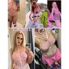 One Piece Sexy Bodysuits For Women Cut Out Babydoll Choker Lingerie Fishnet Leotard  S-3xl - J