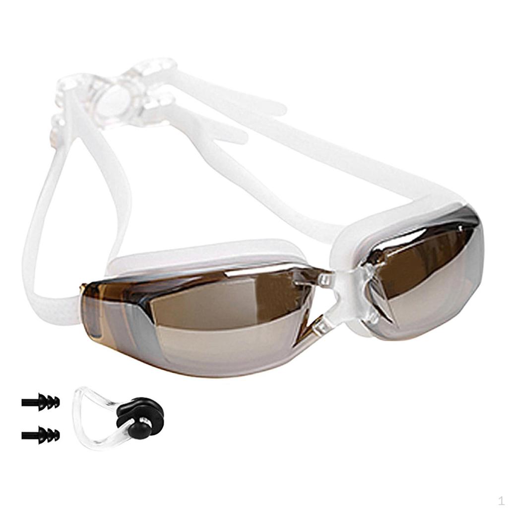 Fashion Swimming Goggles Anti Fog Case Comfortable Adjustable Gear Earplug for Youth Women Men