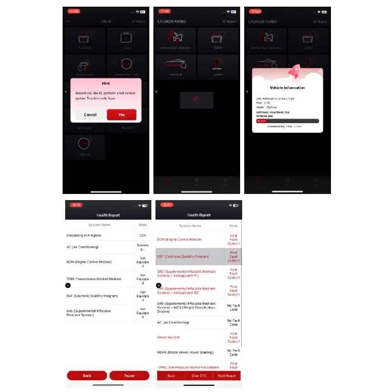 LAUNCH X431 AIOBD Bluetooth Adapter Fuld OBD2 Funktion Diagnostiske Værktøjer med 5 Gratis Køretøjsdownloads virker på Android IOS
