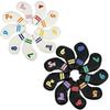 9Pcs PU Leather Golfs Iron Headcover Thick Synthetic Watertight Golfs Iron Head Cover Club Headcover Fit Most Brand