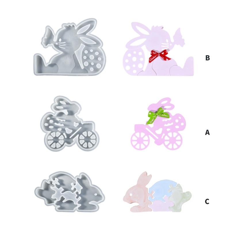 High Temperature Resistant Food Grade Silicone Easter Rabbit Mold for Handmade Craft Projects and Holiday Ornaments