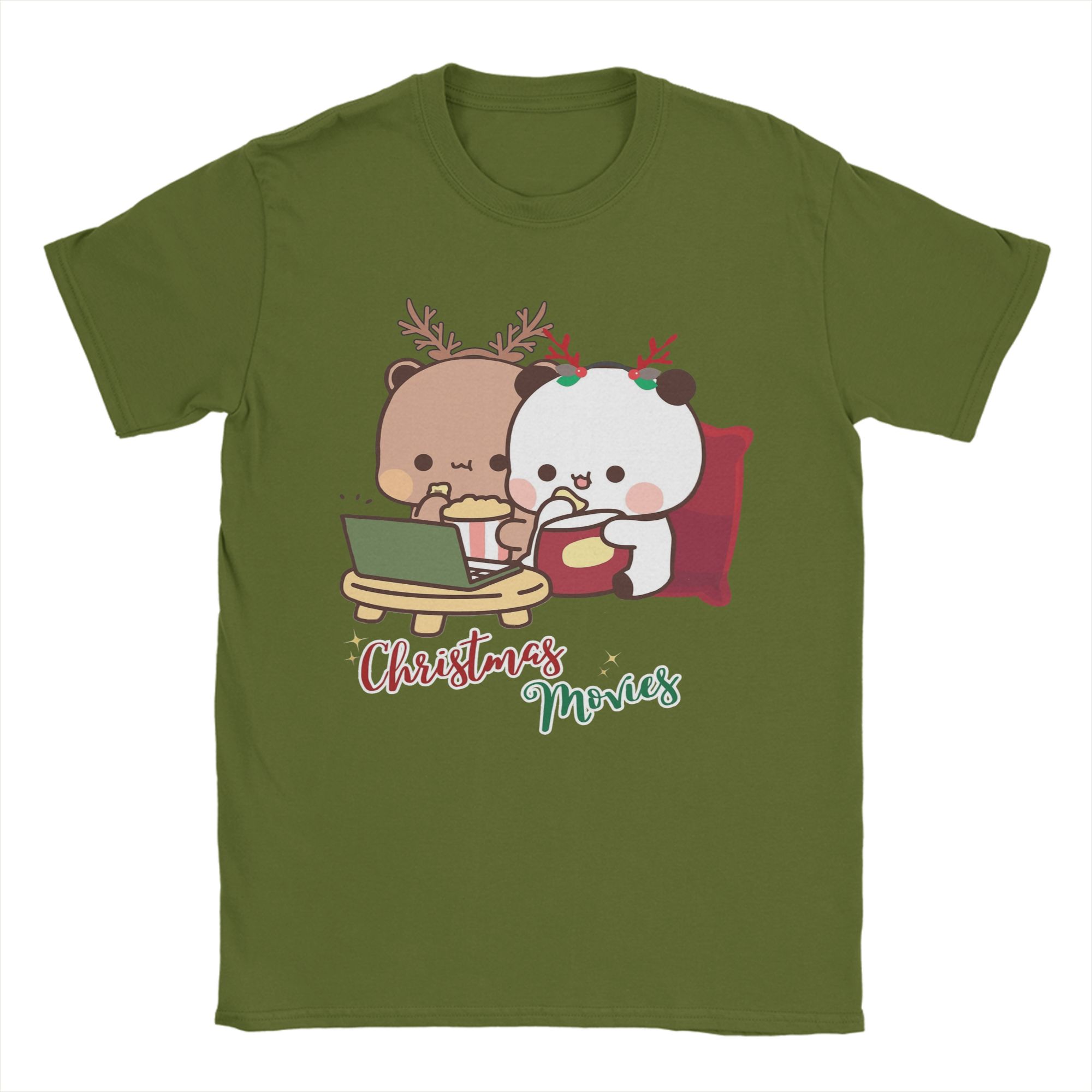 

Рождественский вечер кино Футболки с мишками Дуду и Бубу для мужчин Повседневные футболки Футболка с круглым вырезом и коротким рукавом Одежда 4XL